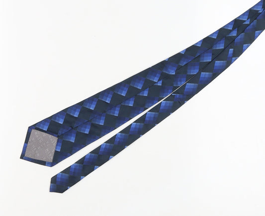 Thomas Nash Men's Blue Checked Silk Tie