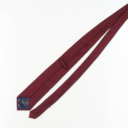 Mens Debenhams Red Geometric 100% Silk  Tie