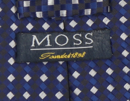 Moss Men's Blue Geometric Designer Tie, One Size
