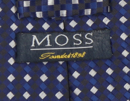 Moss Men's Blue Geometric Designer Tie, One Size