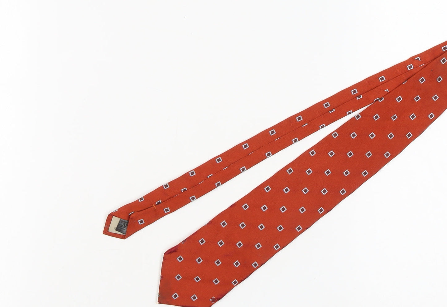 Marks and Spencer Men's Red Geometric Silk Tie