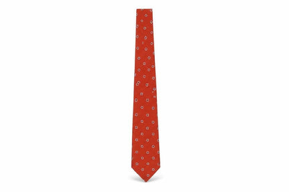 Mens Marks and Spencer Red Geometric 100% Silk  Tie
