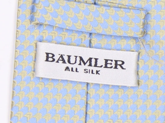 Mens Bäumler Blue Geometric 100% Silk  Tie