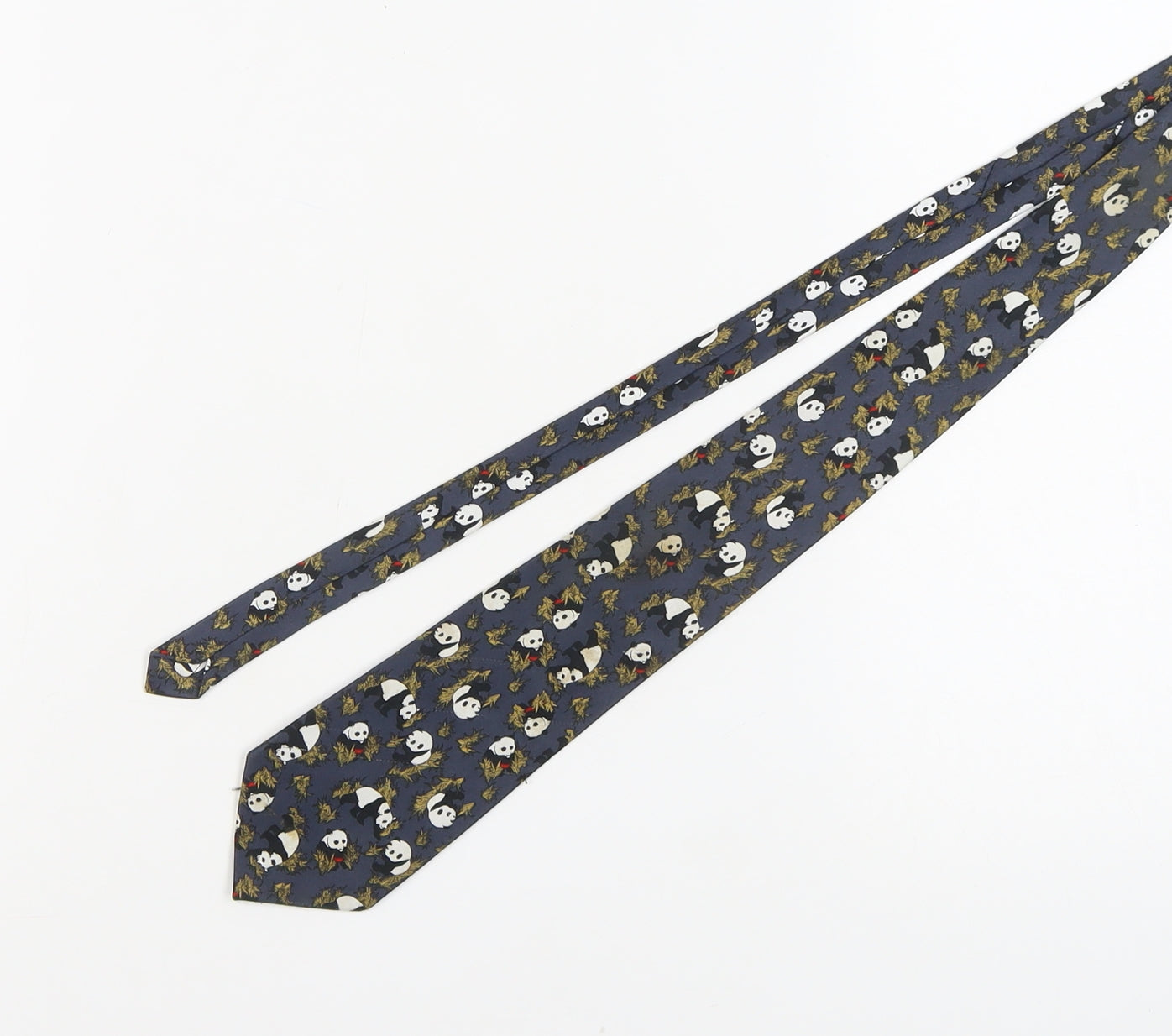 René Chagal Blue Silk Panda Men's Designer Tie