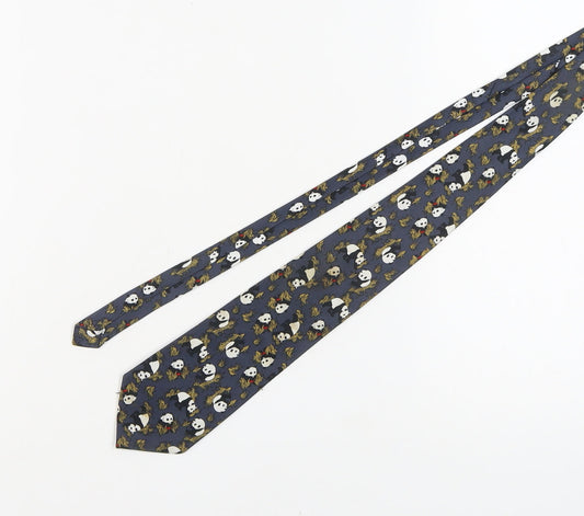 René Chagal Blue Silk Panda Men's Designer Tie