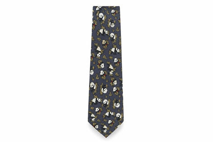 Mens René Chagal Blue Animal Print 100% Silk Designer Tie