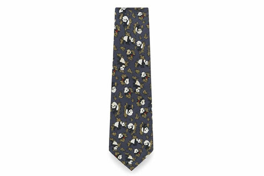 Mens René Chagal Blue Animal Print 100% Silk Designer Tie