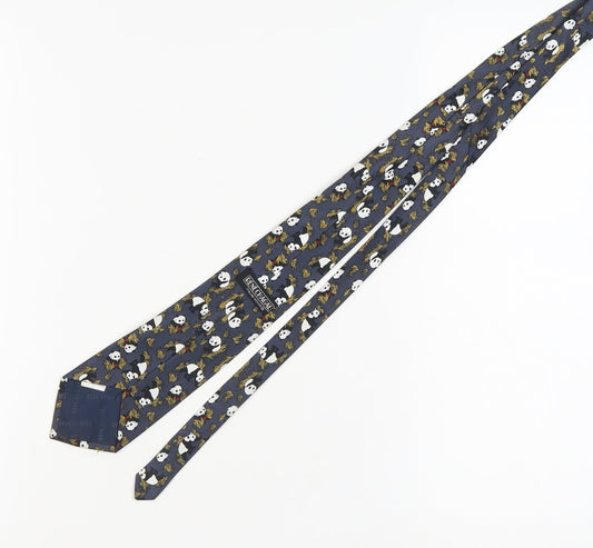 René Chagal Blue Silk Panda Men's Designer Tie