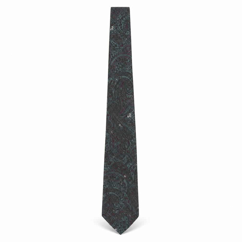Mens Pierre Cardin Green Paisley 100% Polyester  Tie
