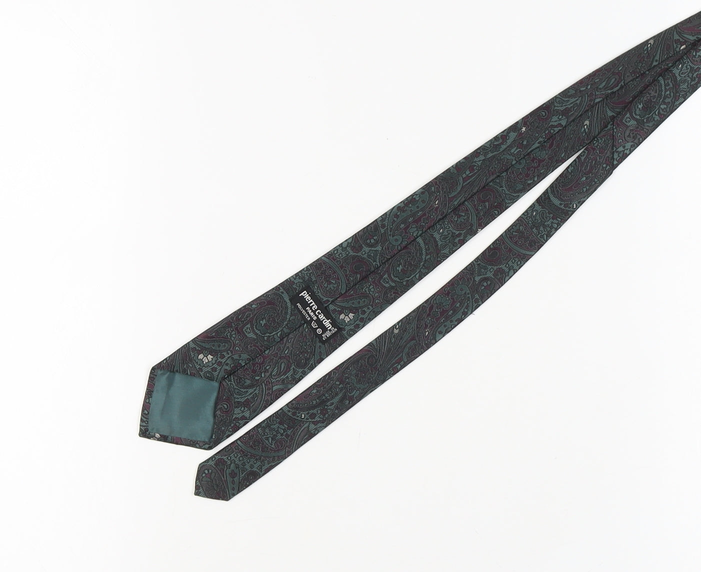 Pierre Cardin Men's Green Paisley Tie - Excellent