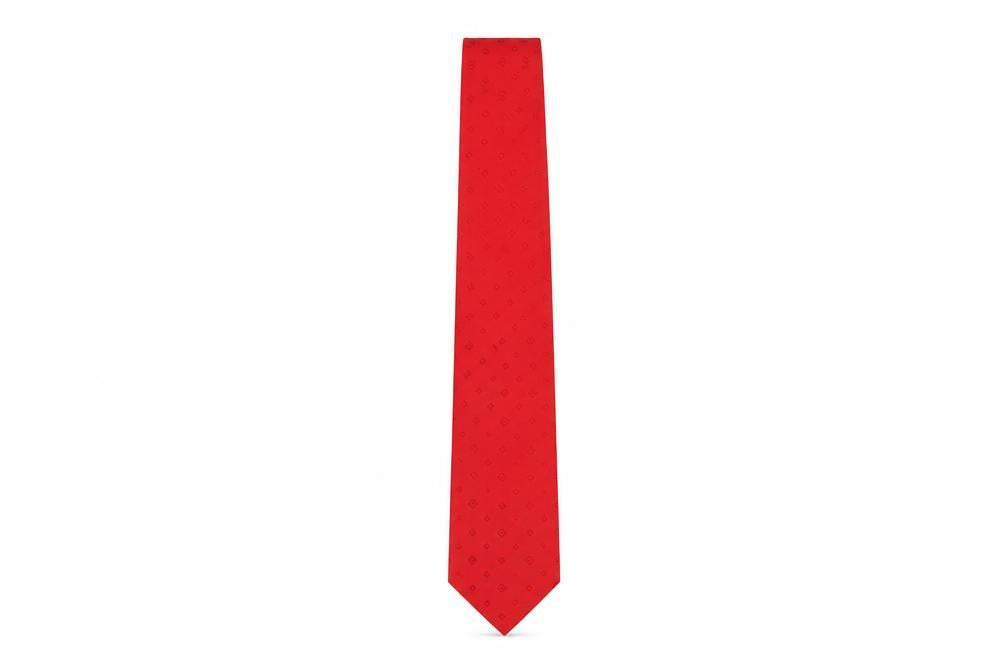 Barton Moda Red Silk Geometric Handmade Men's Tie