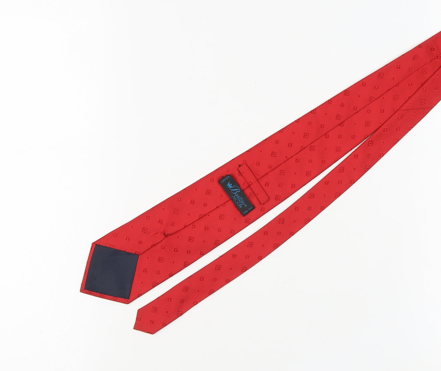Barton Moda Red Silk Geometric Handmade Men's Tie