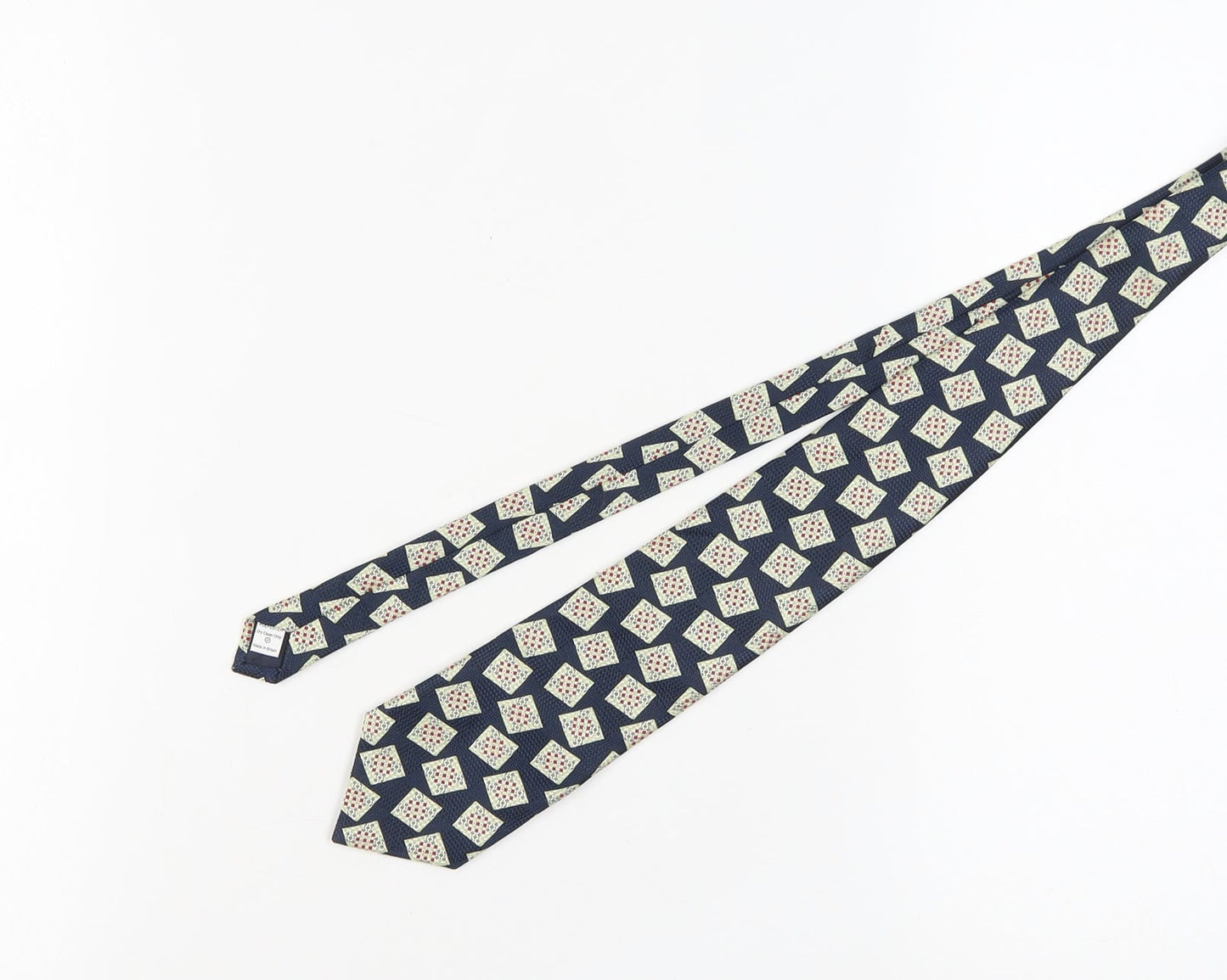 Mens BHS Blue Geometric 100% Polyester  Tie