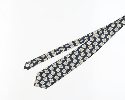Mens BHS Blue Geometric 100% Polyester  Tie