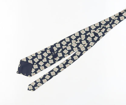 Mens BHS Blue Geometric 100% Polyester  Tie