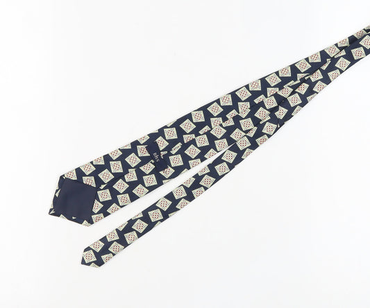 Mens BHS Blue Geometric 100% Polyester  Tie