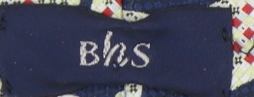 Mens BHS Blue Geometric 100% Polyester  Tie