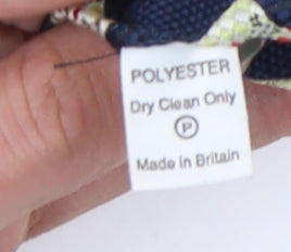 Mens BHS Blue Geometric 100% Polyester  Tie