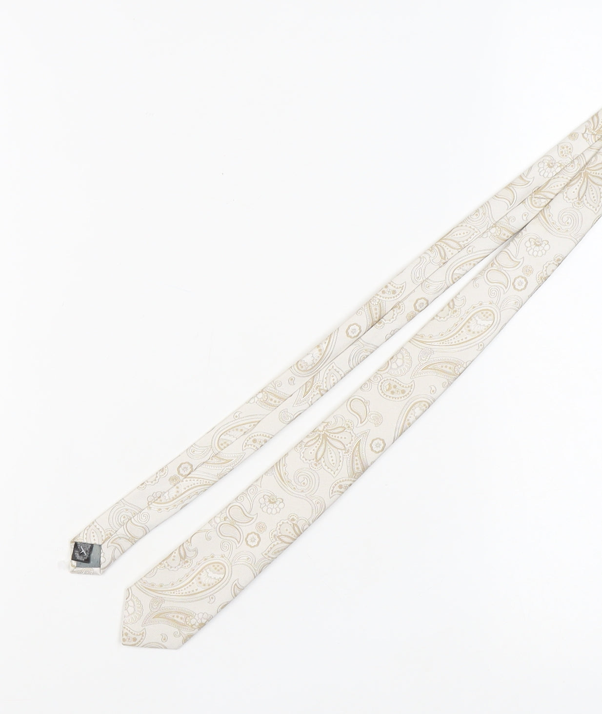 yd. Men's Beige Paisley Slim Tie