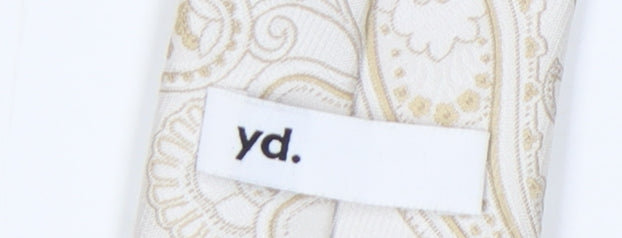 yd. Men's Beige Paisley Slim Tie