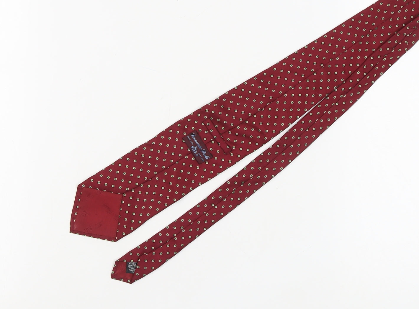 Leonardo Strelli Men's Red Silk Floral Tie One Size