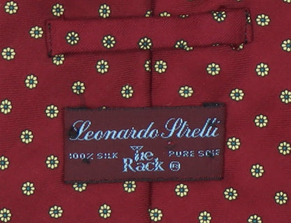 Leonardo Strelli Men's Red Silk Floral Tie One Size