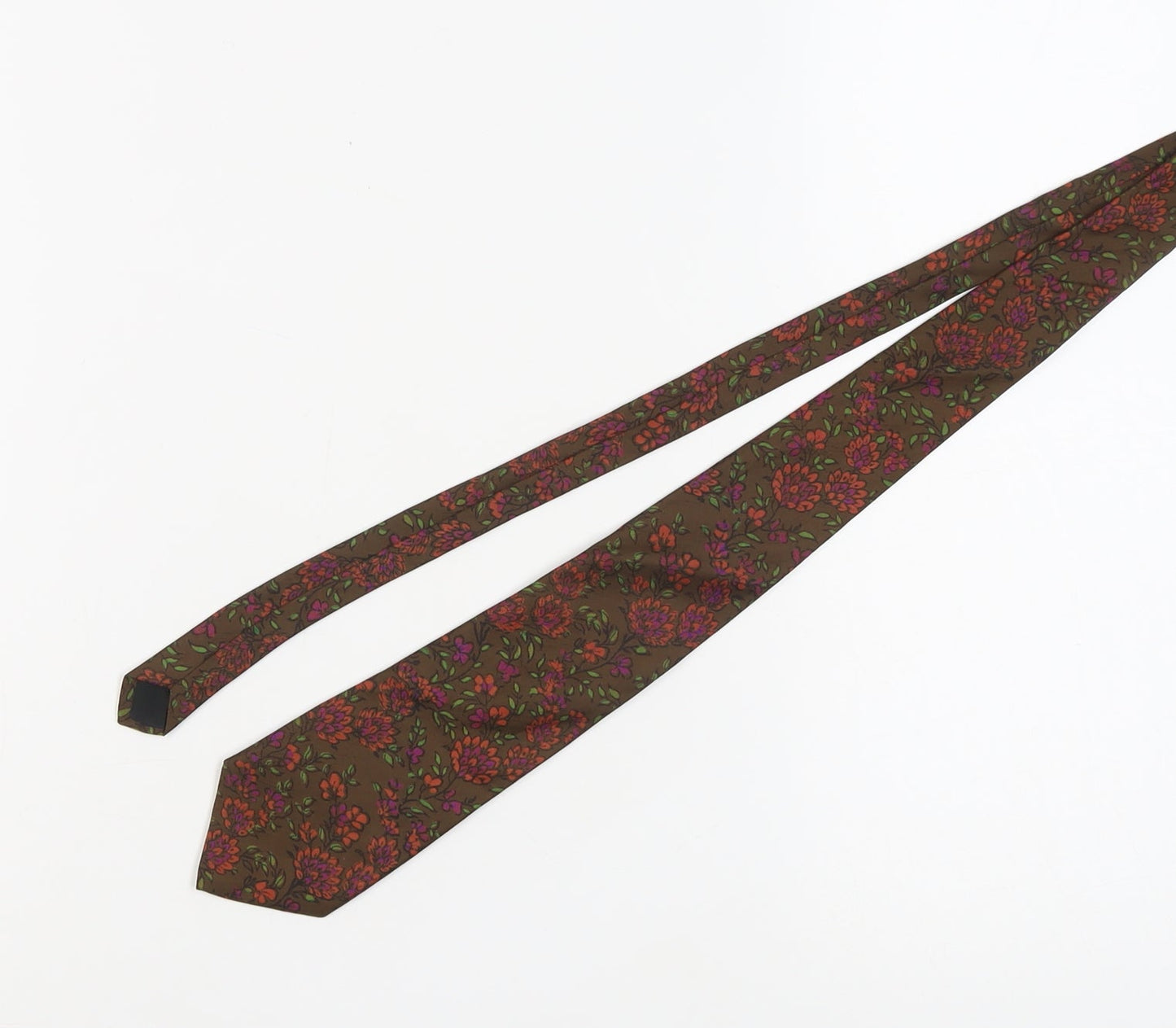 Bentley Men's Brown Floral Silk Tie
