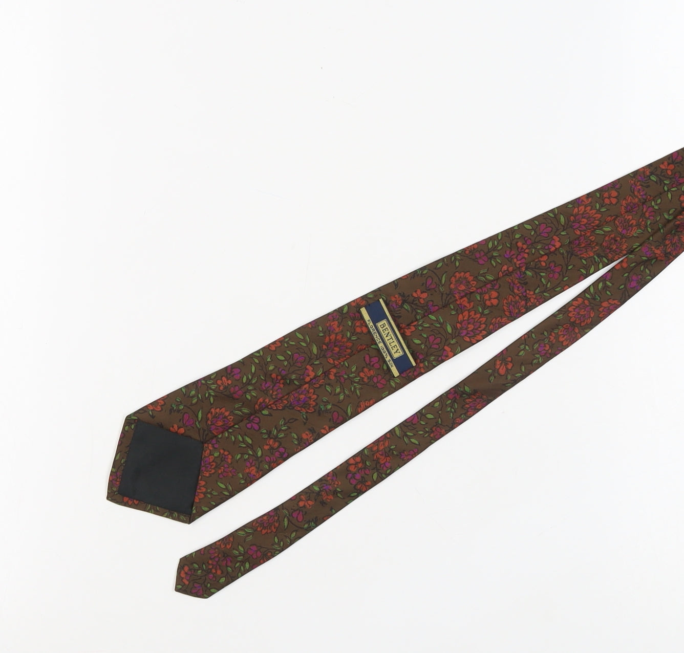 Bentley Men's Brown Floral Silk Tie