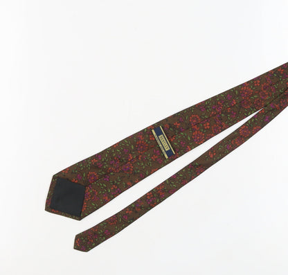 Bentley Men's Brown Floral Silk Tie