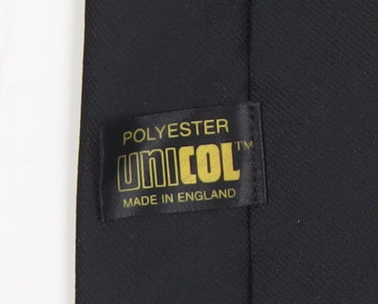 Unicol Men's Black Slim Tie, Vintage, Excellent Condition