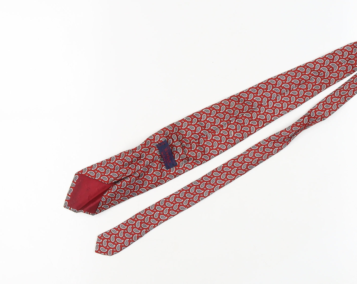 The Windsor Collection Men's Red Paisley Silk Tie