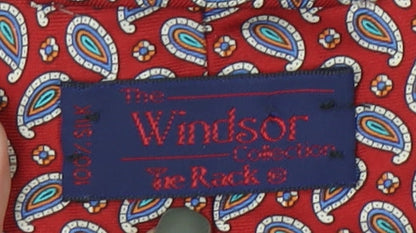 The Windsor Collection Men's Red Paisley Silk Tie