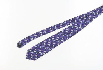 Mens Duchamp Purple Geometric 100% Silk  Tie