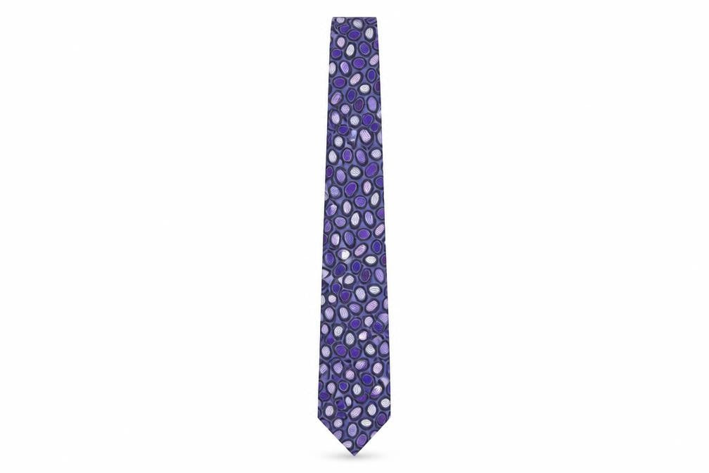 Mens Duchamp Purple Geometric 100% Silk  Tie