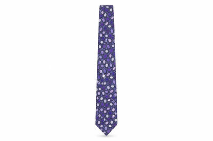 Mens Duchamp Purple Geometric 100% Silk  Tie