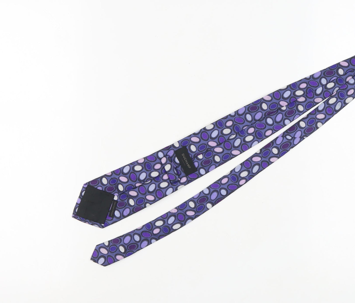 Mens Duchamp Purple Geometric 100% Silk  Tie