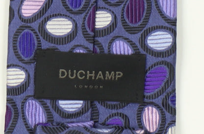 Mens Duchamp Purple Geometric 100% Silk  Tie