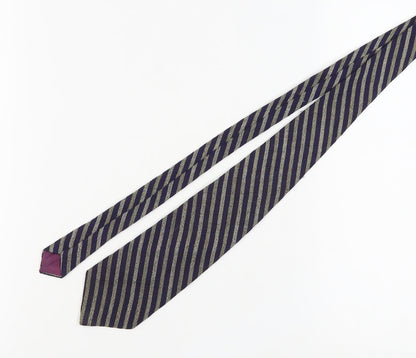 Maria Svatina Men's Blue Wool Striped Tie