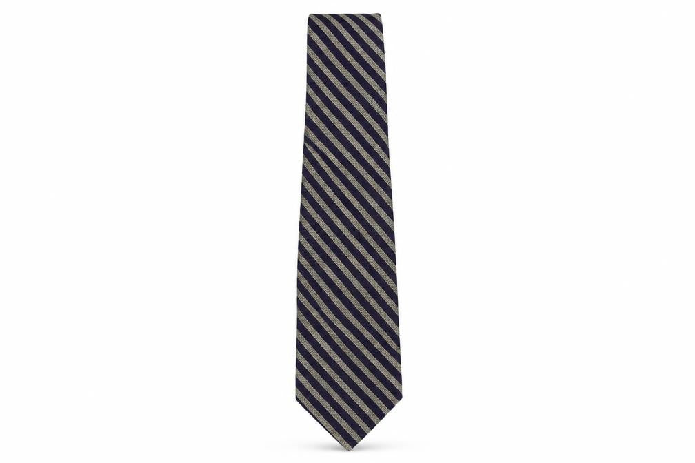 Maria Svatina Men's Blue Wool Striped Tie