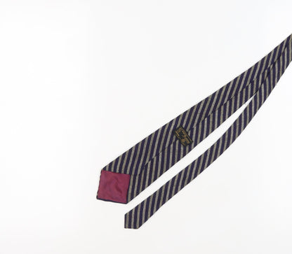 Maria Svatina Men's Blue Wool Striped Tie