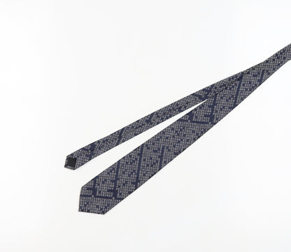 NISHIJIN Blue Polyester Men's Tie
