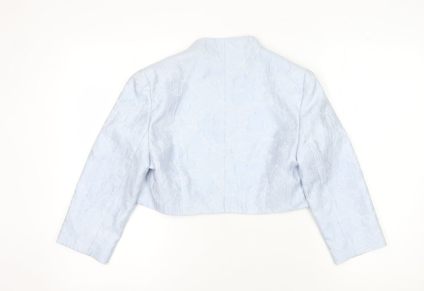 Condici Women's Blue Floral Cropped Blazer Size 8
