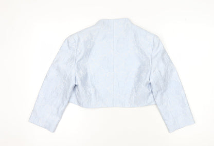 Condici Women's Blue Floral Cropped Blazer Size 8