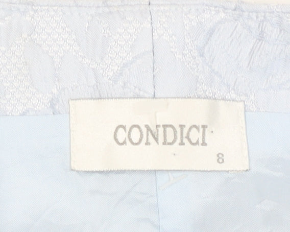 Condici Women's Blue Floral Cropped Blazer Size 8