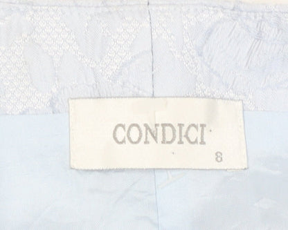 Condici Women's Blue Floral Cropped Blazer Size 8
