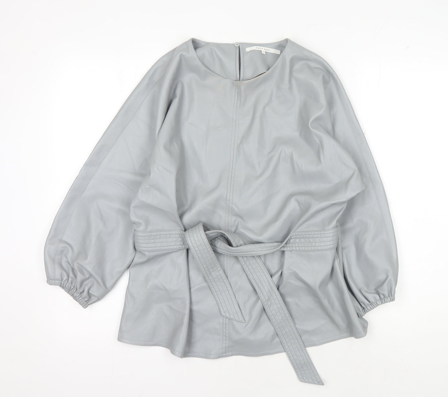 Womens UK Size 8 YAYA Grey Basic Blouse