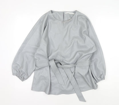 Womens UK Size 8 YAYA Grey Basic Blouse