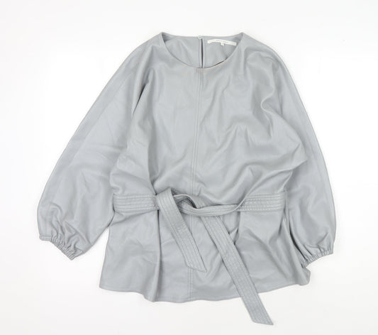 Womens UK Size 8 YAYA Grey Basic Blouse