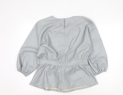 Womens UK Size 8 YAYA Grey Basic Blouse