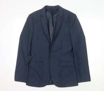 Mens UK Size 34 Topman Regular Blue Suit Jacket